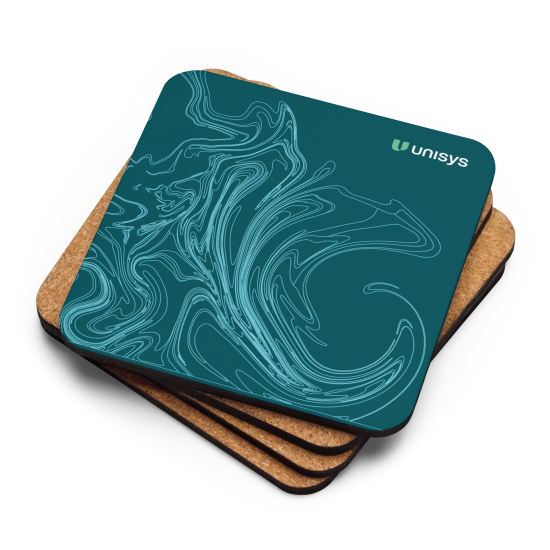 Wave II Cork-Back Coaster