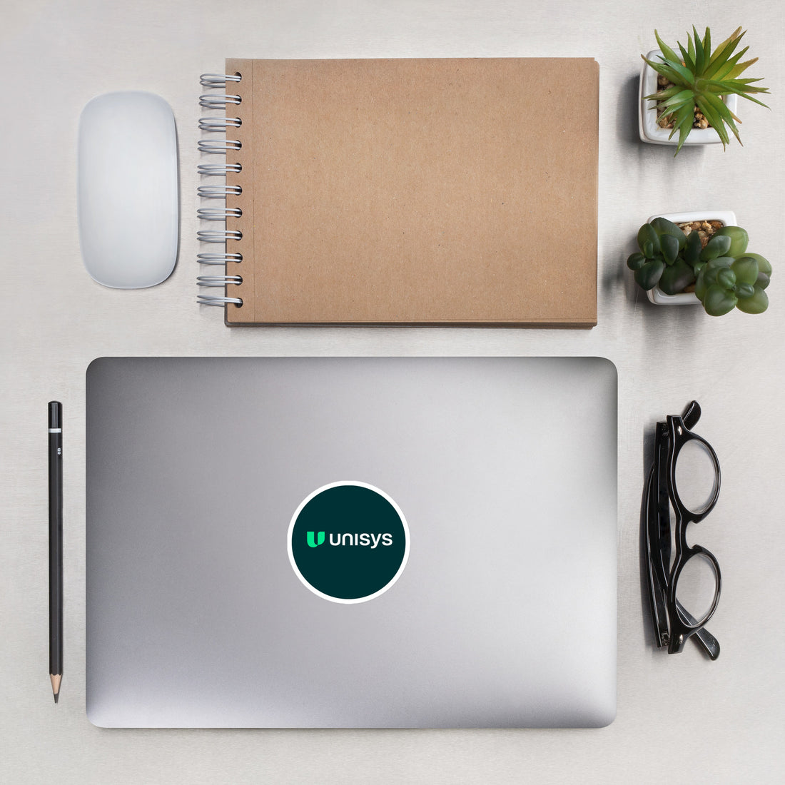 Unisys Logo Propel Mint/Bold Teal Stickers