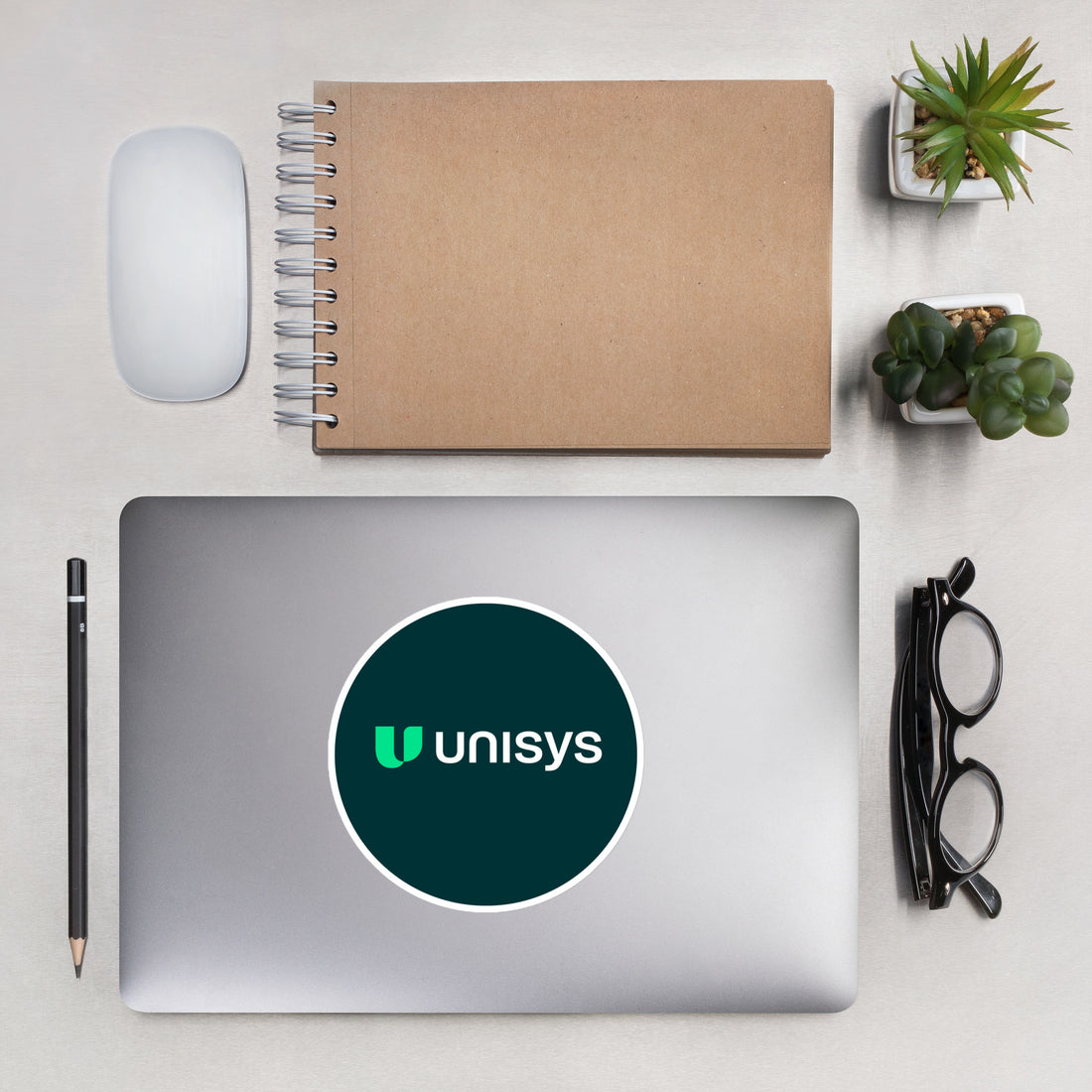 Unisys Logo Propel Mint/Bold Teal Stickers