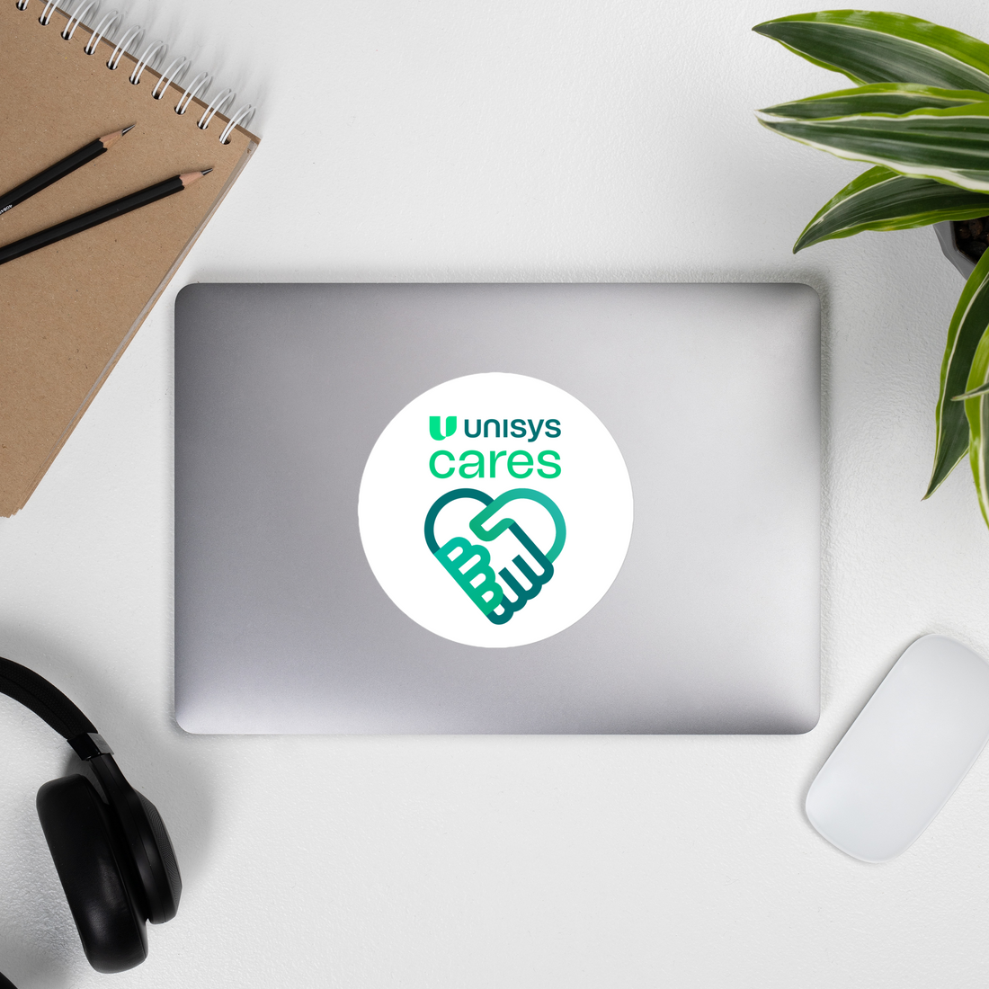 Unisys Cares Stickers (White)