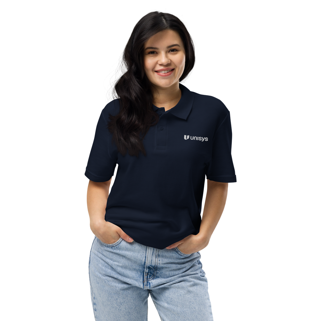Unisex Embroidered Pique Polo Shirt