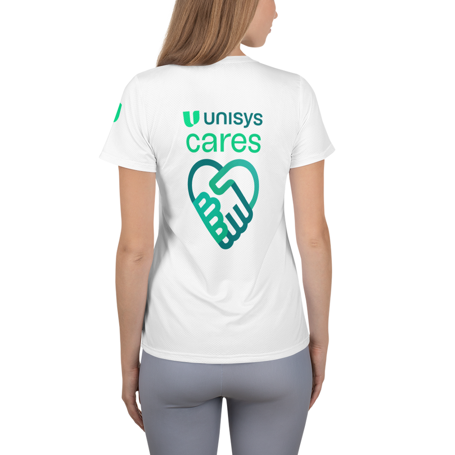 Unisys Cares Women's Athletic White T-shirt