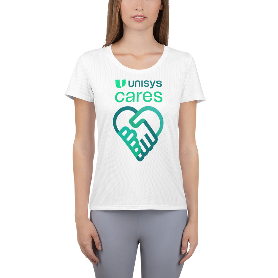 Unisys Cares Women's Athletic White T-shirt