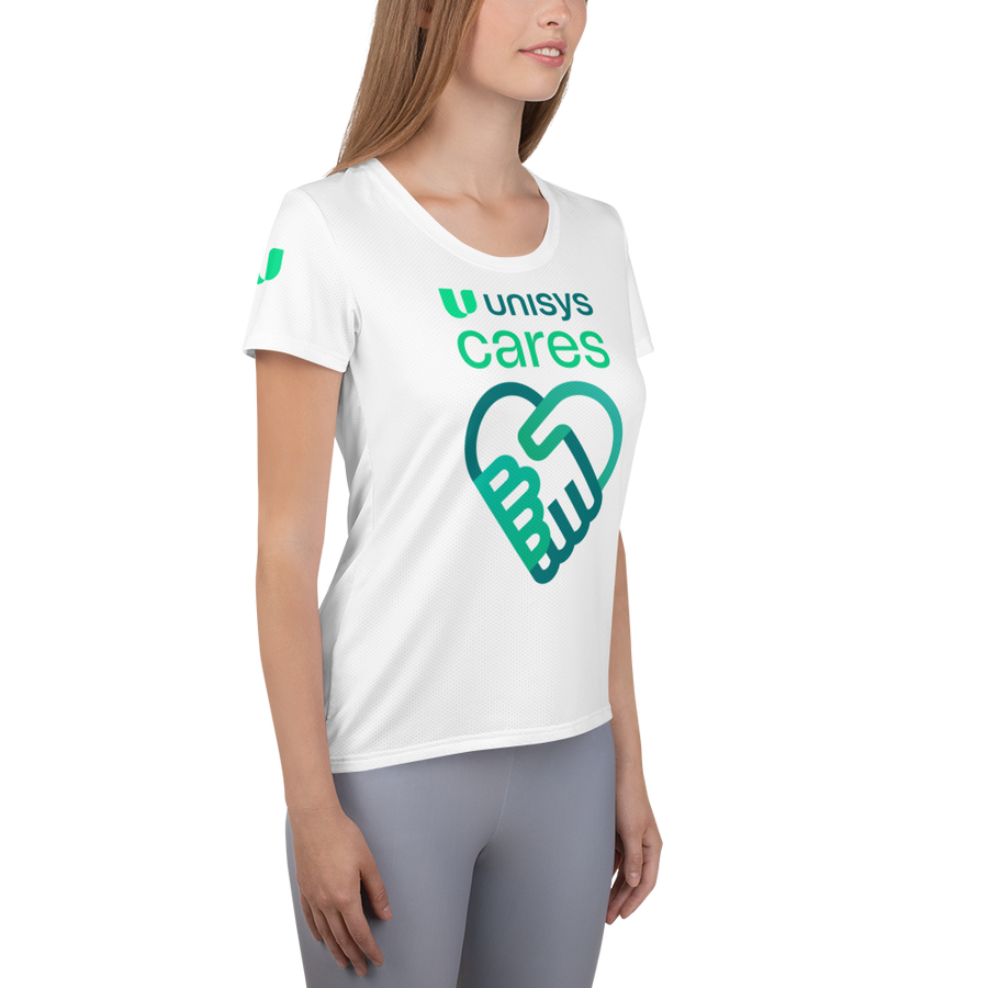 Unisys Cares Women's Athletic White T-shirt