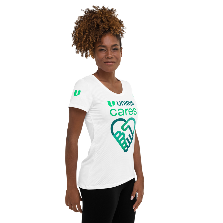 Unisys Cares Women's Athletic White T-shirt