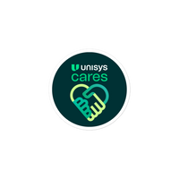 Unisys Cares Stickers (Bold Teal)